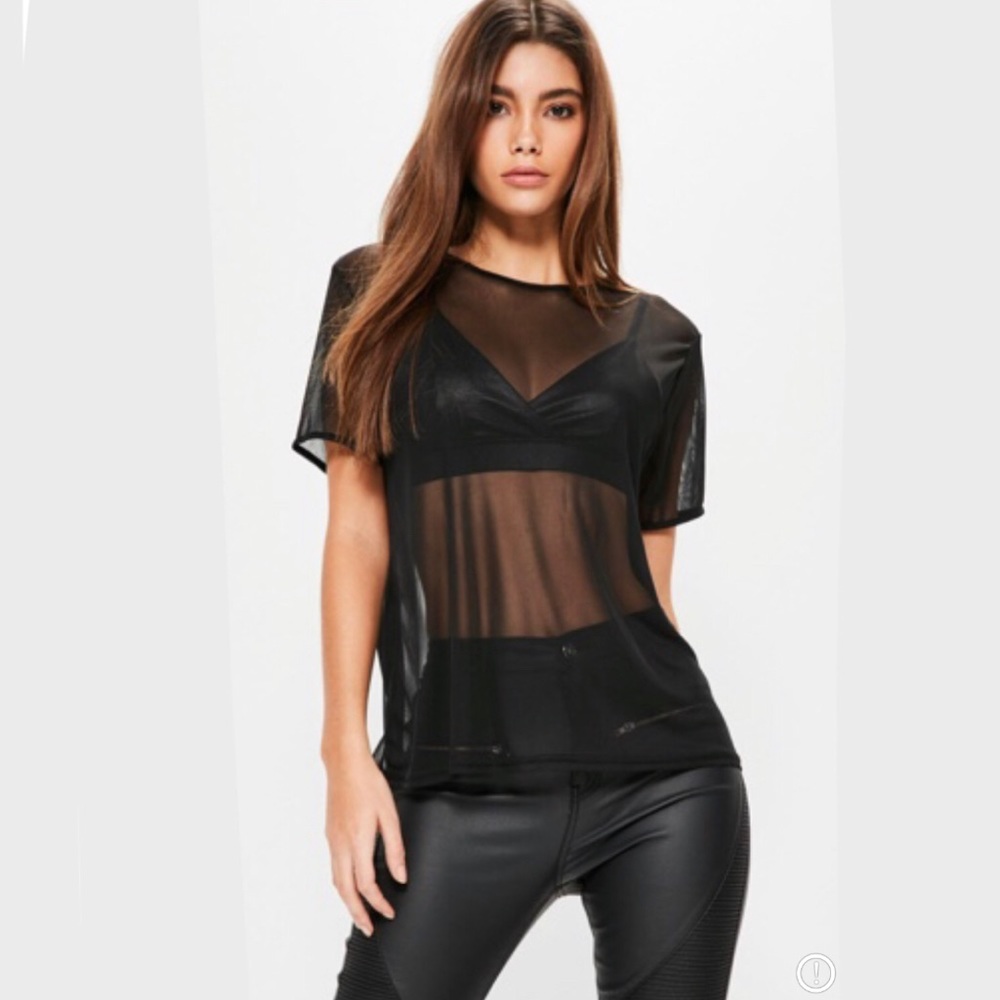Victoria’s Secret sheer tee in Black